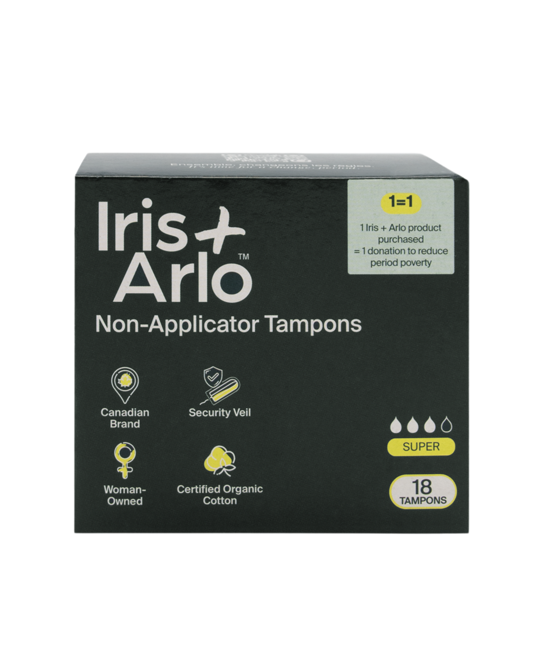 Iris + Arlo Inc. - Non-Applicator Tampons, super - 100% Organic Cotton - Image 1