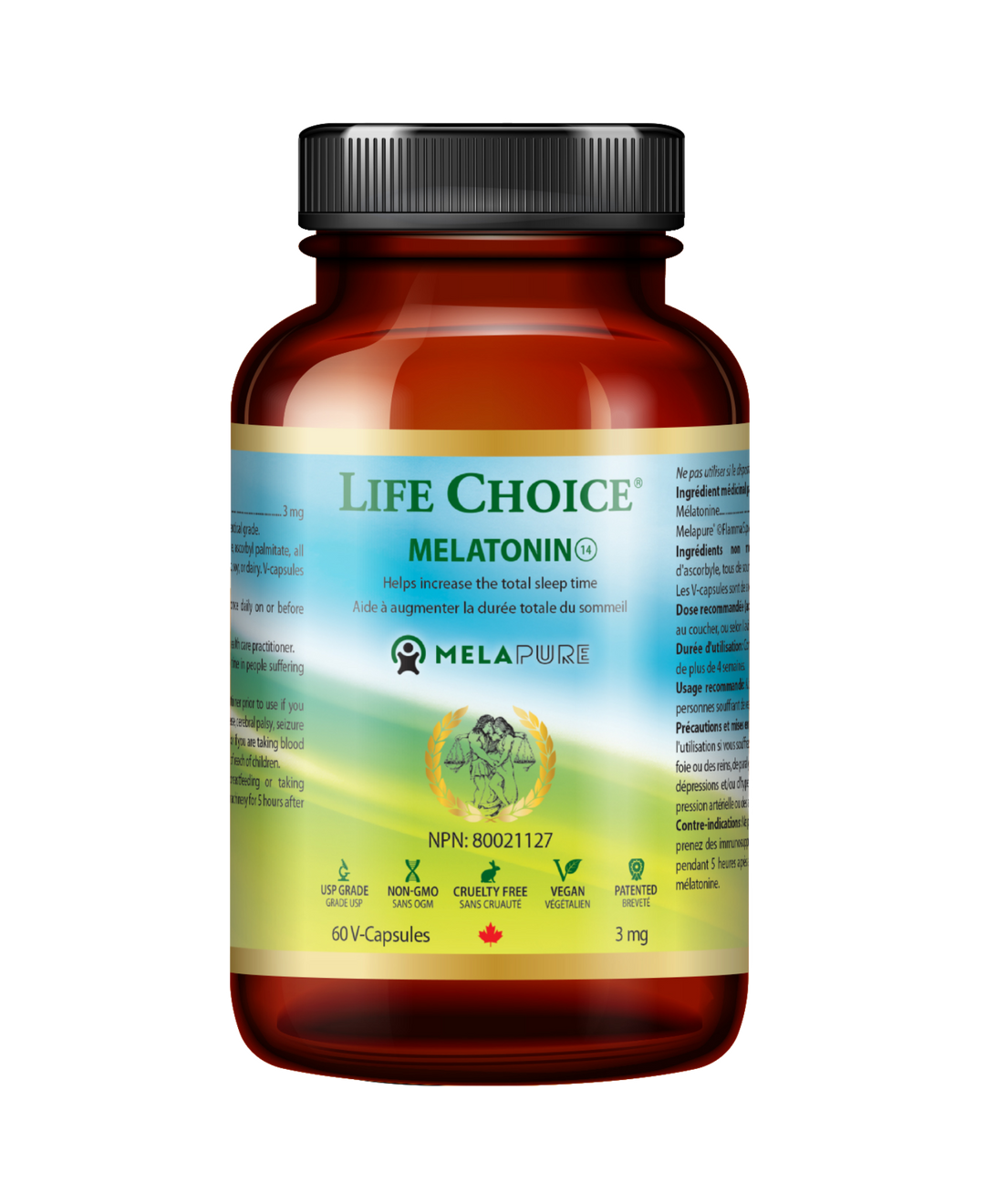 Life Choice - Melatonin 3mg, 60vcaps - Image 1