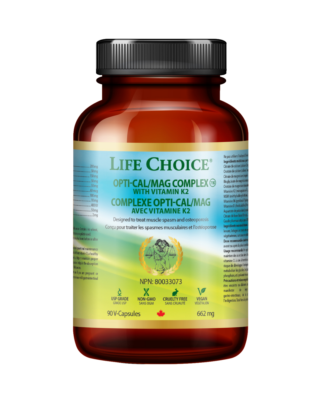 Life Choice - Opti-Cal-Mag w/K2 662mg,90vcap - Image 1
