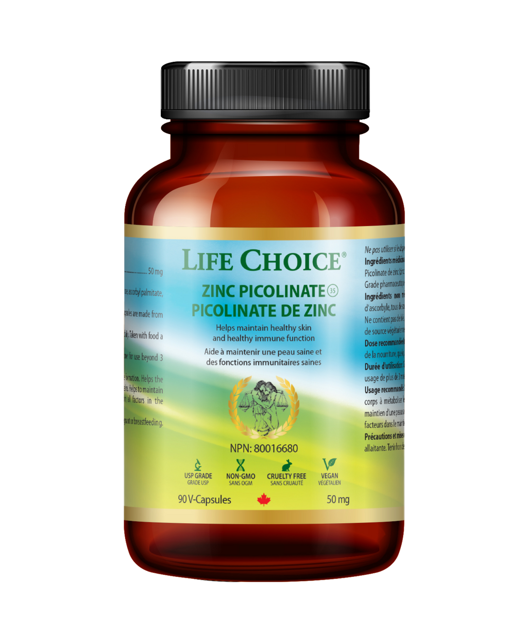 Zinc Picolinate 50mg, 90vcaps - Life Choice - Image 1