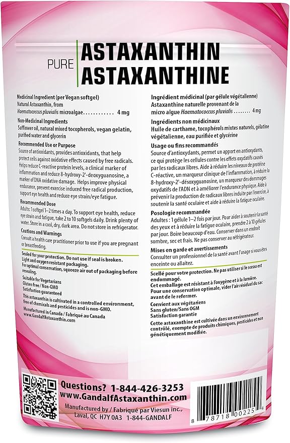 Astaxanthin 4mg, 60 Vcaps - Gandalf - Image 2