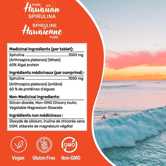 Hawaiian Spirulina 1000mg, 60 tabs - Gandalf - Image 2