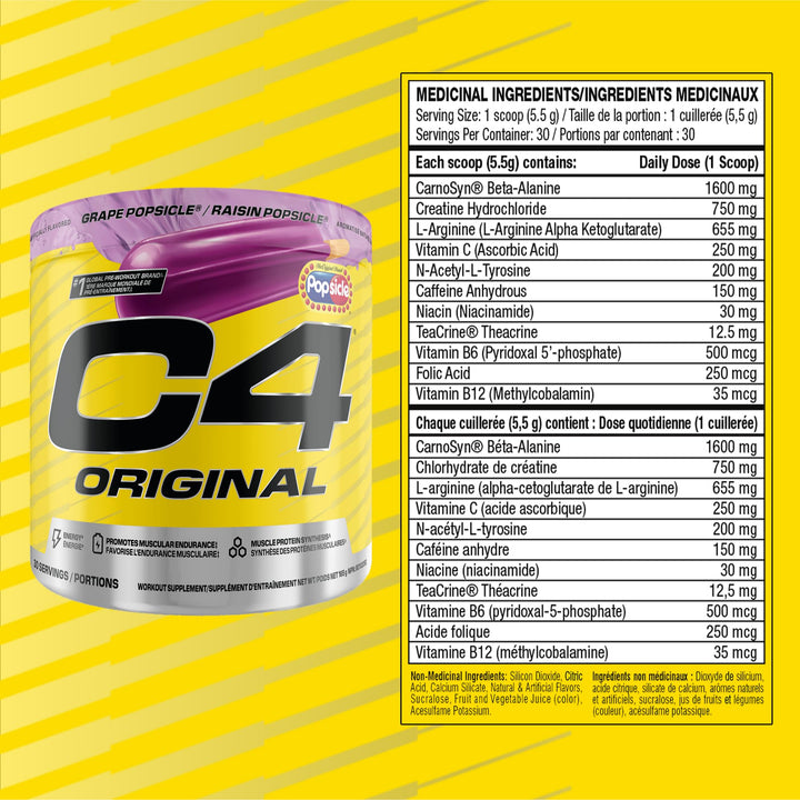 C4 - Performance Energy Grape Popsicle (12 x 473ml 12)