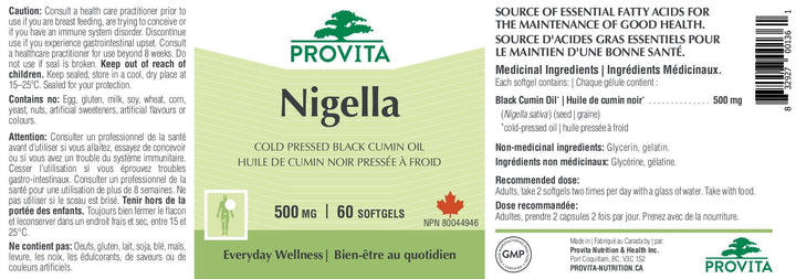 Provita - Nigella Black Cumin Oil (60 SoftGels)