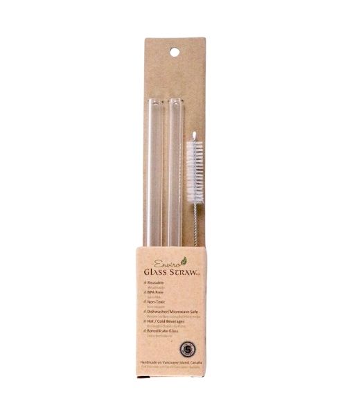 Enviro Glass Straws - Combo Smoothie Straws 8" Bent - Image 1