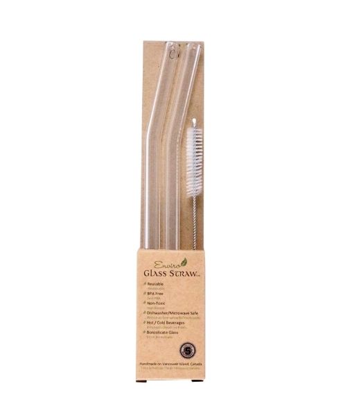 Enviro Glass Straws - Combo Smoothie Straws 10" Bent - Image 1