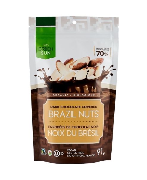 Green Sun Foods - Chocolate Covered Brazil Nuts, 91g/10pk - Image 1