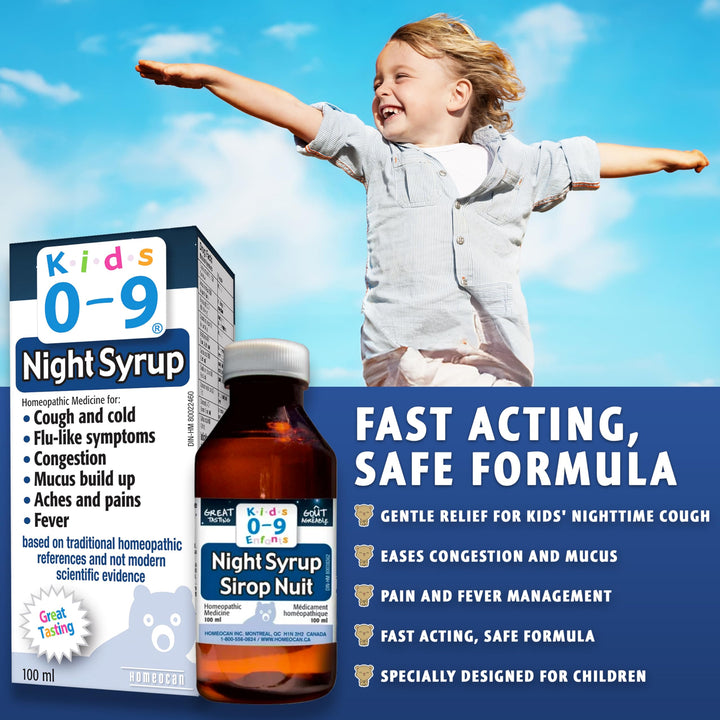 Ingredients list for Homeocan - Kids 0-9 Night Cough&Cld,100ml