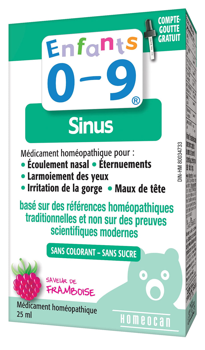 Ingredients list for Homeocan - Kids 0-9 Sinus-All-In-One 25ml