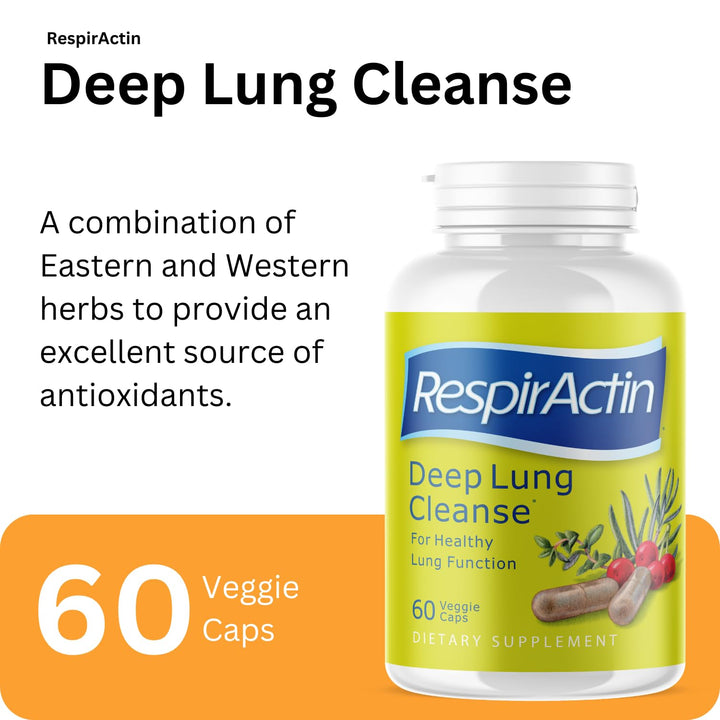 Back label of Sunforce - Deep Lung Cleanse (60caps) showing product details