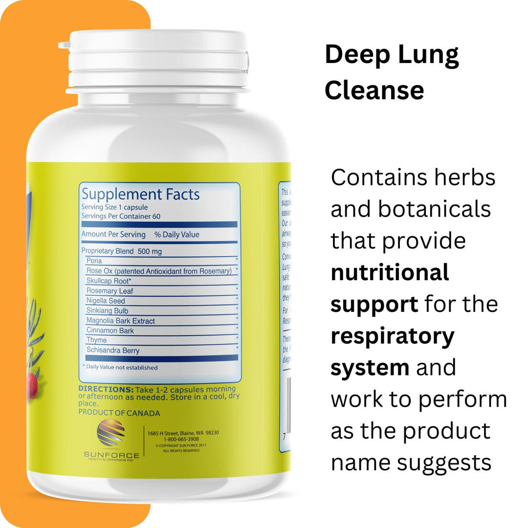 Usage directions for Sunforce - Deep Lung Cleanse (60caps)