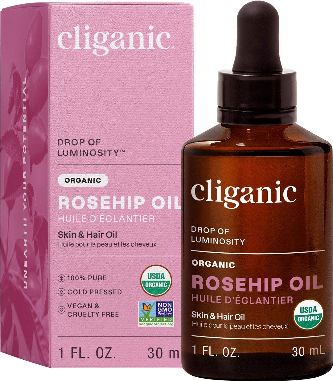 Cliganic - Organic Rosehip Oil, 30ml