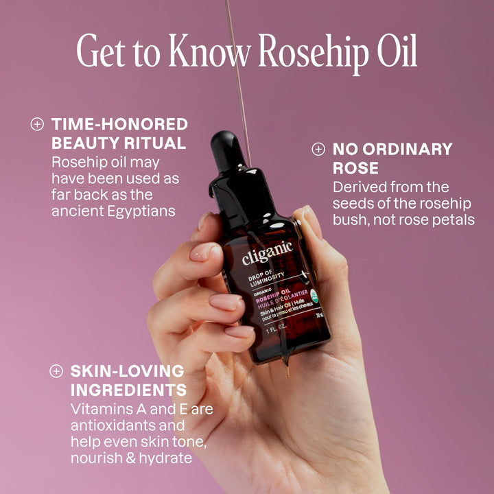 Ingredients list for Cliganic - Organic Rosehip Oil, 30ml