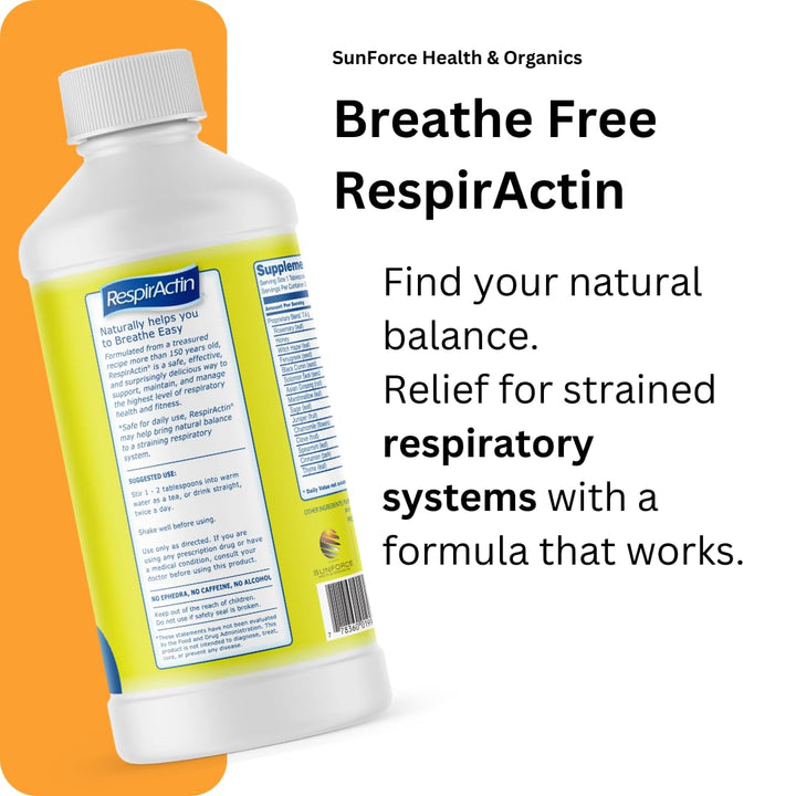 Usage directions for Sunforce - RespirActin (474ml)