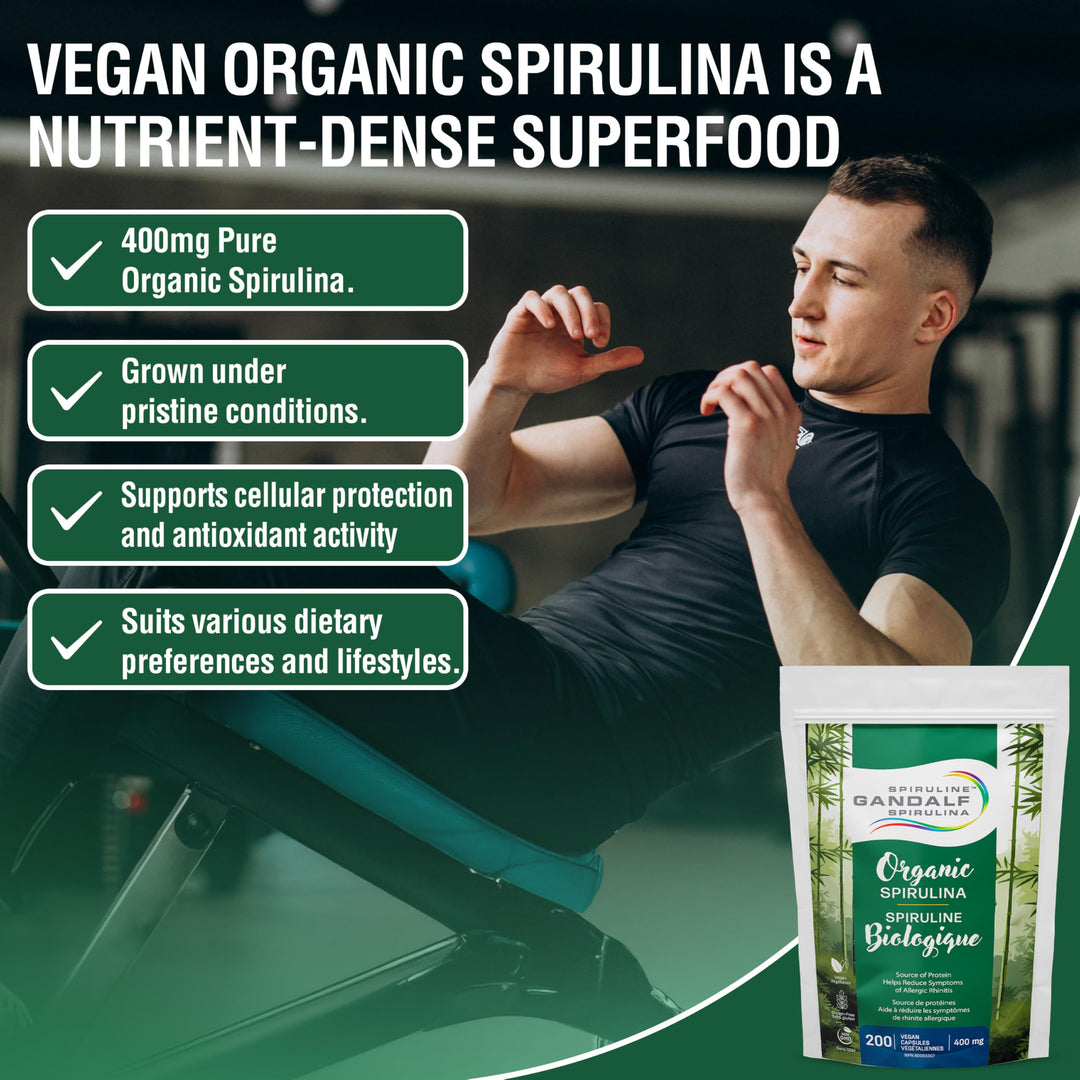Gandalf - Spirulina Organic 400mg, 200 Vcaps - Gandalf