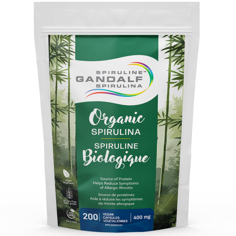 Gandalf Spirulina Organic 400mg, 200 Vcaps - Gandalf