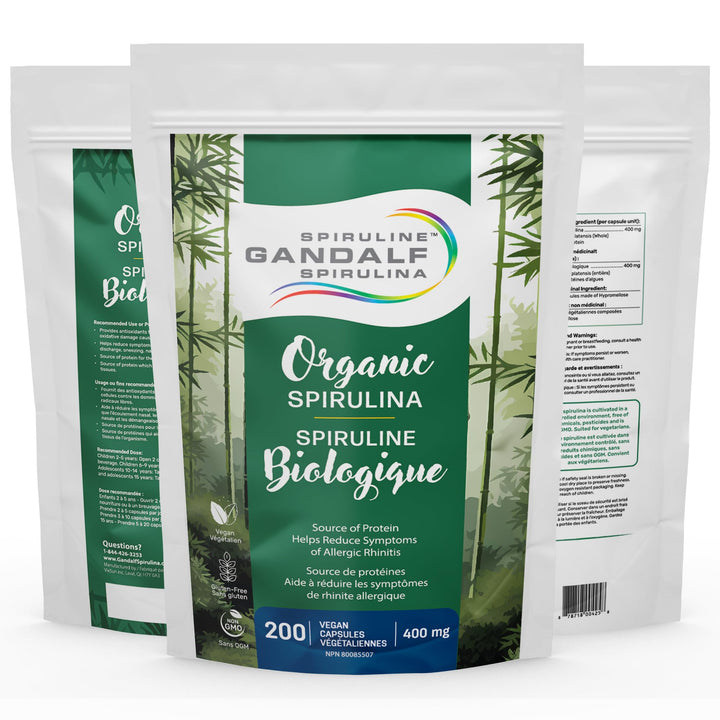 Gandalf - Spirulina Organic 400mg, 200 Vcaps - Gandalf