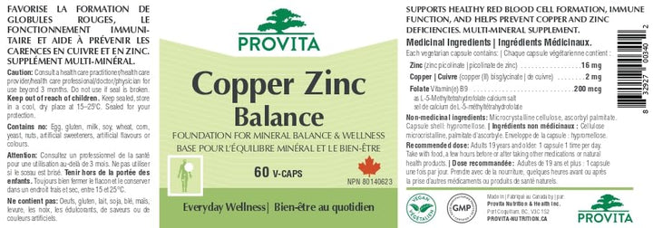 Provita - Copper Zinc Balance 90 caps - Provita