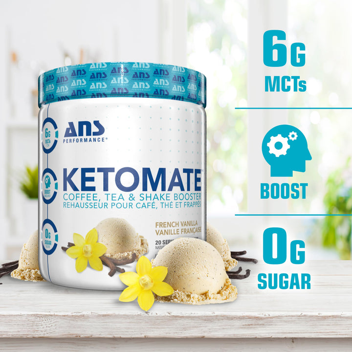 Ingredients list for ANS Performance KETOMATE Creamer - French Vanilla