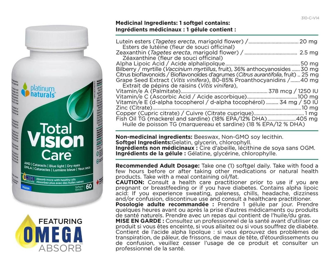 Platinum Naturals - Total Vision Care (30sg 12)