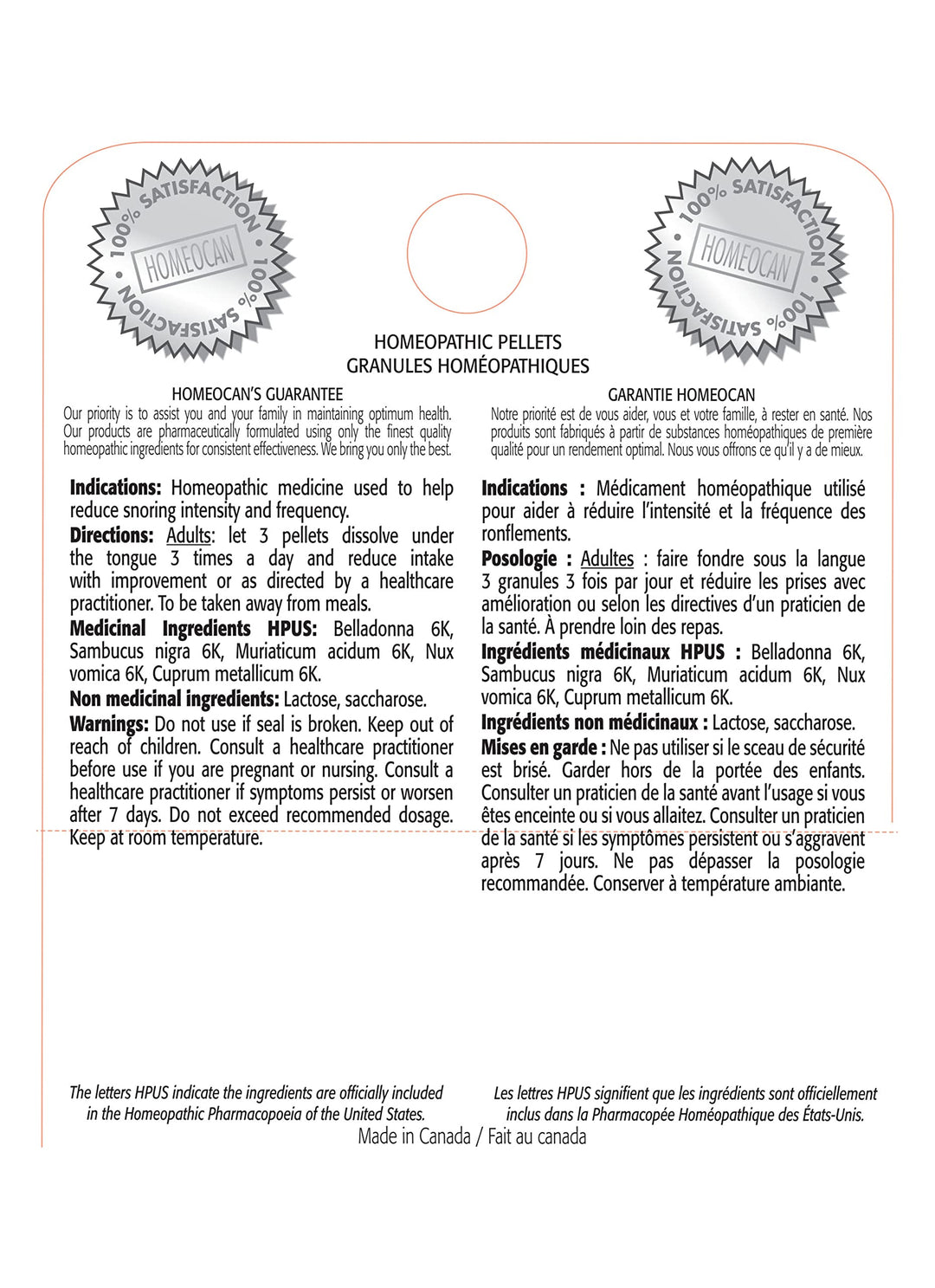 Homeocan - Snore No More Pellets (4g 12)