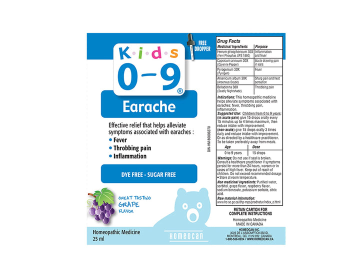 Homeocan - Kids 0-9 Earache Solution (25ml 12)