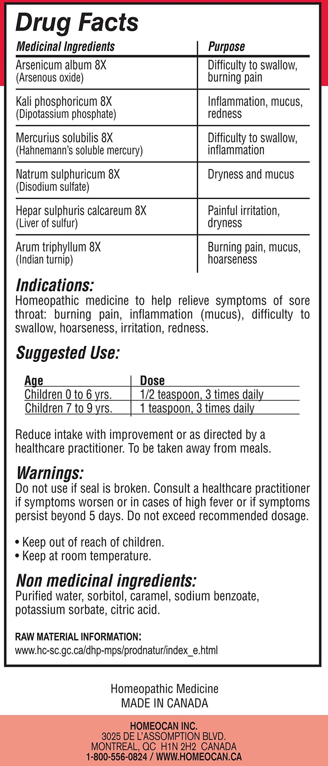 Homeocan - Kids 0-9 Throat Ease (100ml 12)