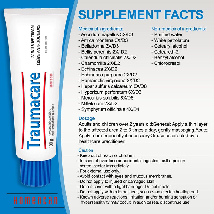 Homeocan - Traumacare Pain Relief Cream (50g 12)