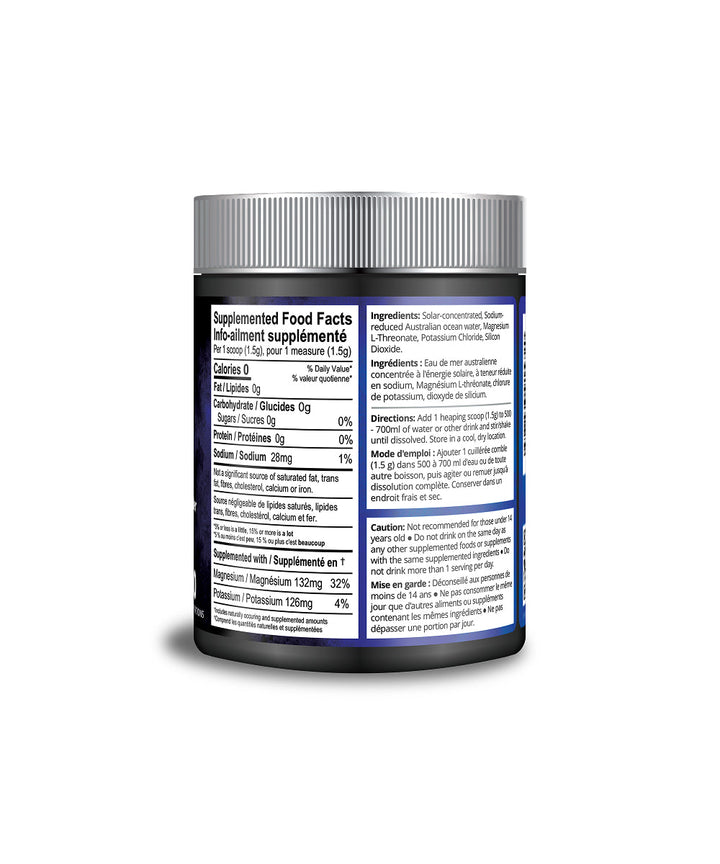 Back label of Aussie Trace Minerals Complete Ocean Electrolyte Powder, 94g - Aussie Trace Minerals showing product details