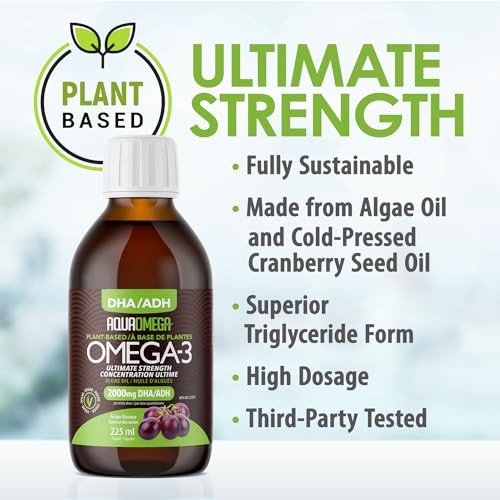 AquaOmega - DHA Algae Oil - Grape (225ml 12)