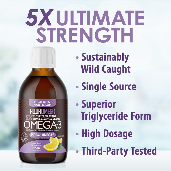 AquaOmega - 5X Ultimate Strength EPA Lemon (450ml 6)
