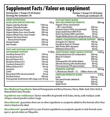 Alora Naturals - True Greens Natural Fruit Punch (400g 12)