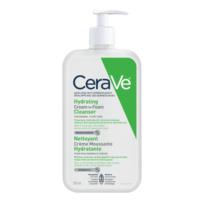 CeraVe Hydrating Cream-to-Foam Cleanser, 355ml