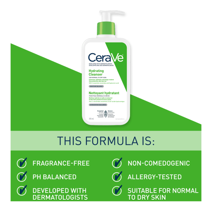 CeraVe Hydrating Facial Cleanser Travel Size, 87ml