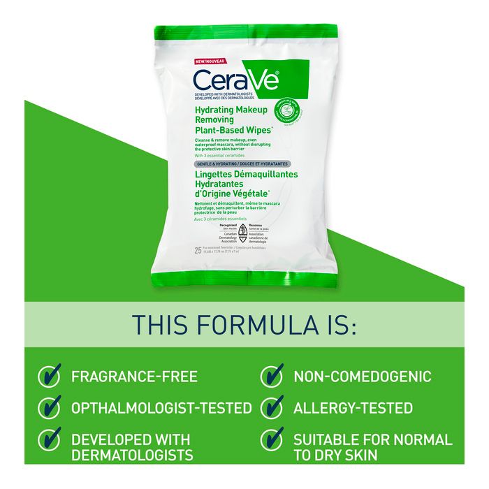 CeraVe Hydrating Makeup Removing Plant-Based Wipes