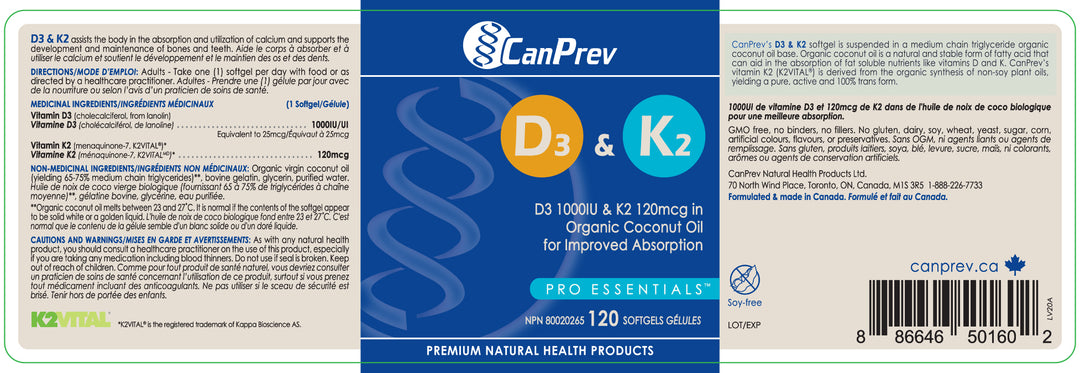 CanPrev D3 & K2 Softgels