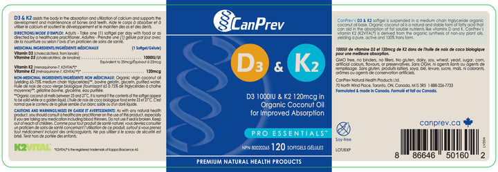 CanPrev D3 & K2 Softgels