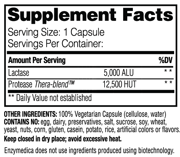 Enzymedica Dairy Assist, 30 caps