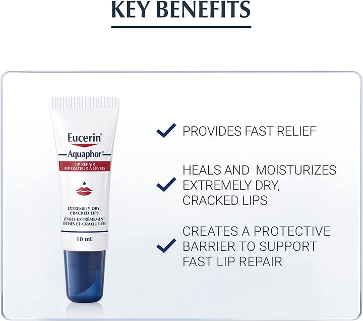 Eucerin Aquaphor Lip Repair Healing Ointment, 10ml