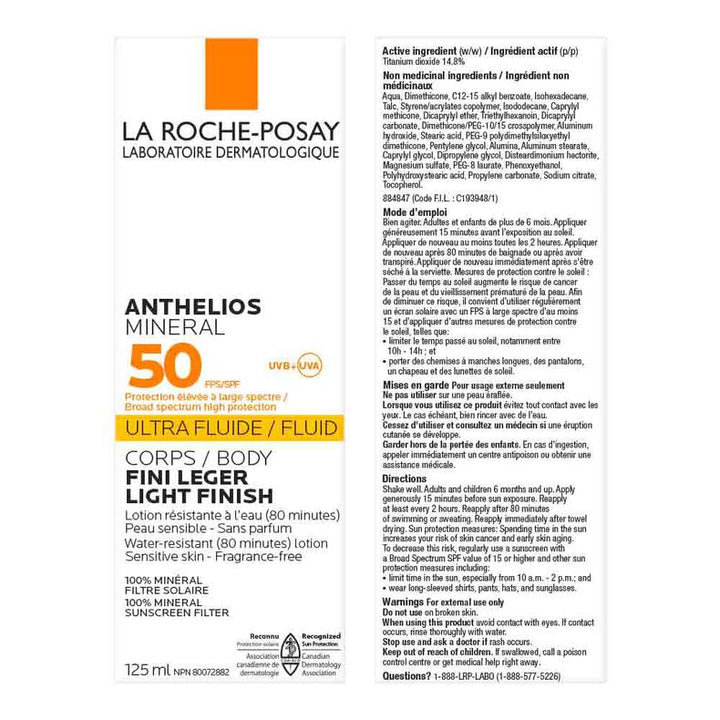 La Roche-Posay ANTHELIOS MINERAL ULTRA-FLUID BODY LOTION SPF 50, 125ml