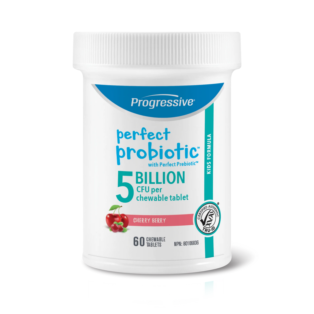 Progressive Perfect Probiotic 5 Billion Kids Cherry Berry 60 Chewable Tablets