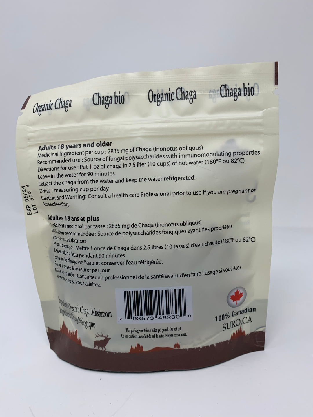 SURO Organic Canadian Chaga Chunks