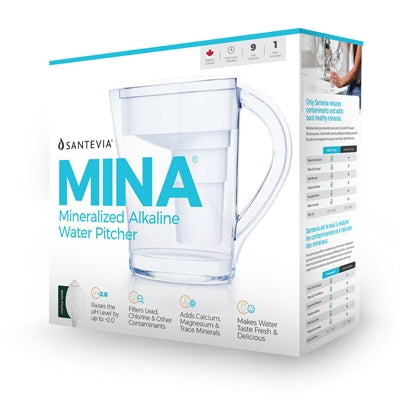 Santevia Alkaline Pitcher, MINA Slim, White