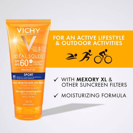 Vichy Ideal Soleil Sport Ultra-Light Refreshing Lotion SPF 60, 200ml